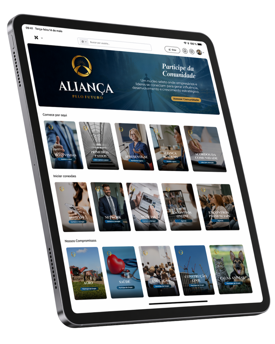 Aliança pelo Futuro - Comunidade no iPad